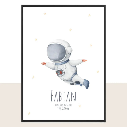 Astronauten Poster fürs Kinderzimmer mit Namen